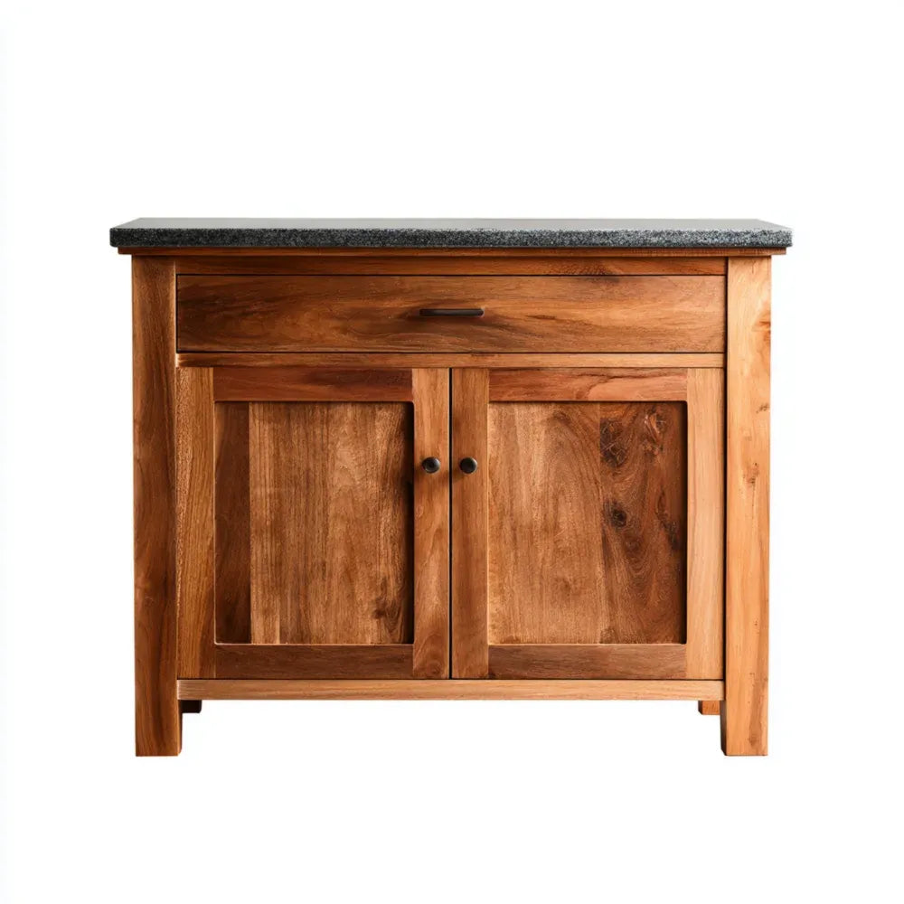 Kitchen Cabinet Solid Wood 90x50x85 cm - Natural Finish - Rustic Style
