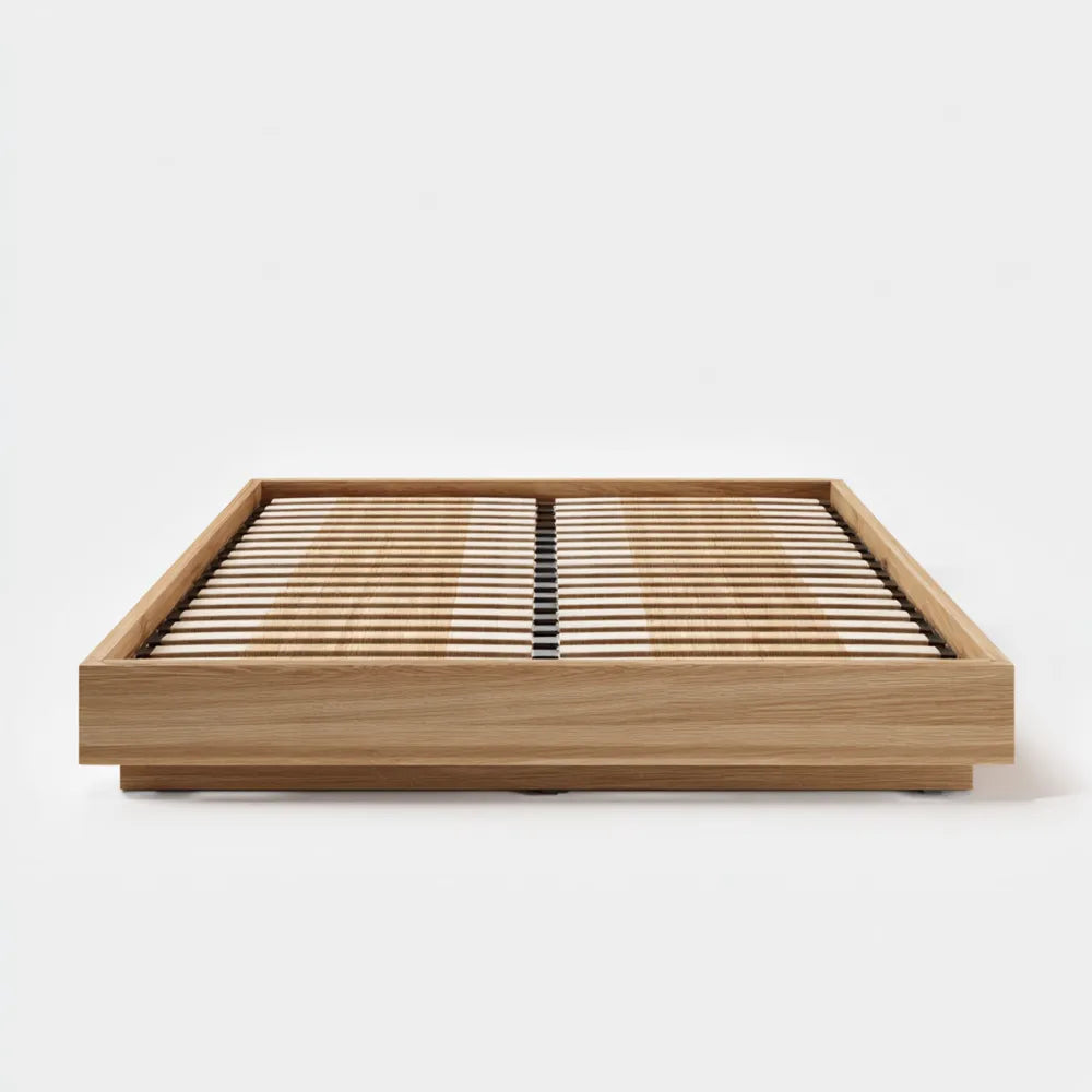 Platform Bed Frame 160x200x30 cm Oak Wood Queen Size - Minimalist Design