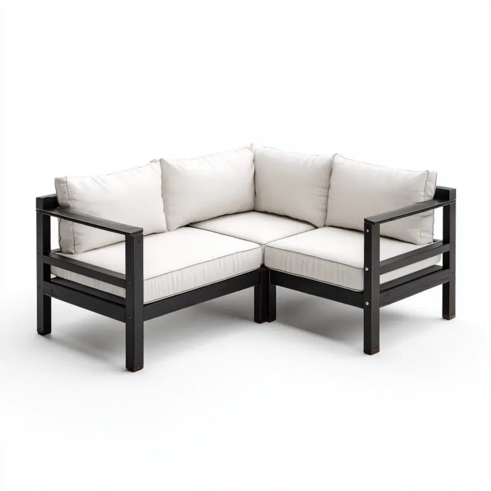 Corner Sofa Set 170x85x70 cm Fabric Upholstery Modern Design - Beige